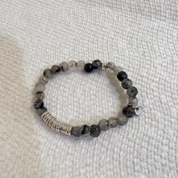 TATEOSSIAN‎ Grey & Black Beaded Bracelet Elasticated - Picture 5 of 7